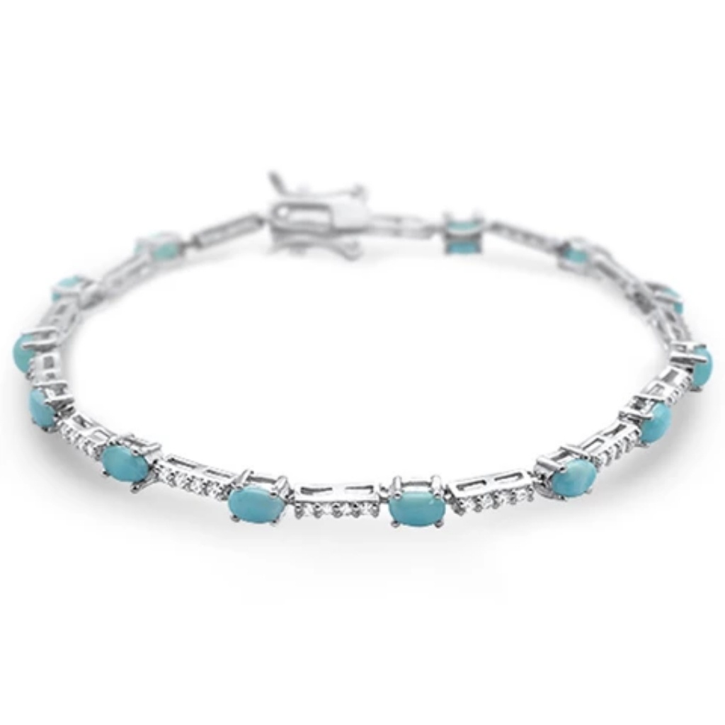 Natural Larimar925 Sterling Silver Bracelet 69$